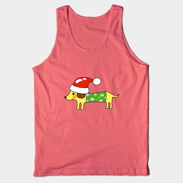 cute Christmas sausage dog Tank Top by cartoonygifts